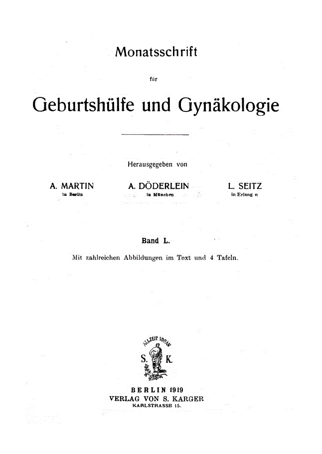 First page of Contents, Vol. 50, 1919