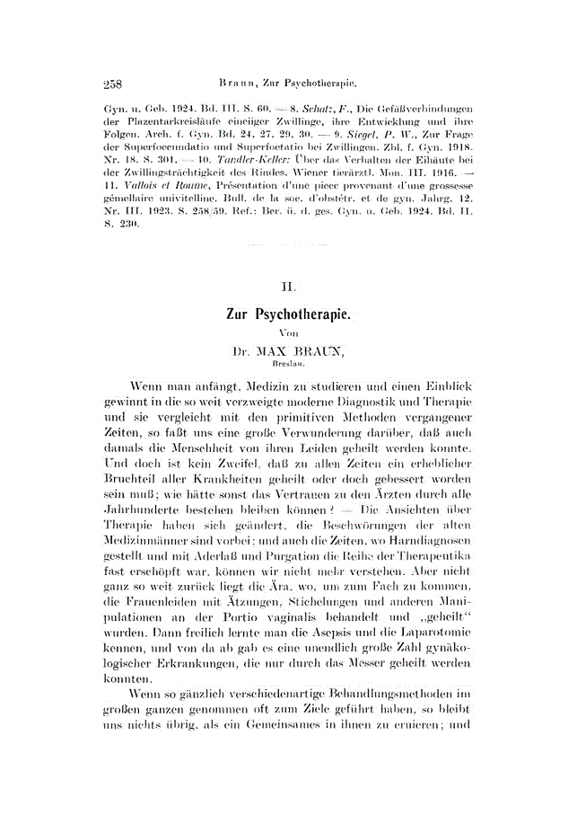 First page of II. Zur Psychotherapie