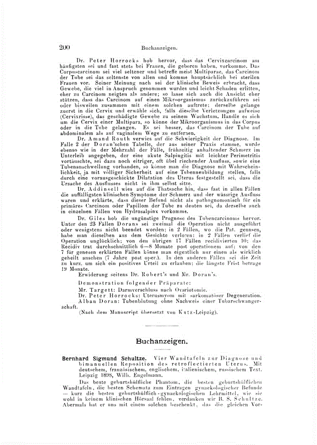 First page of Buchanzeigen