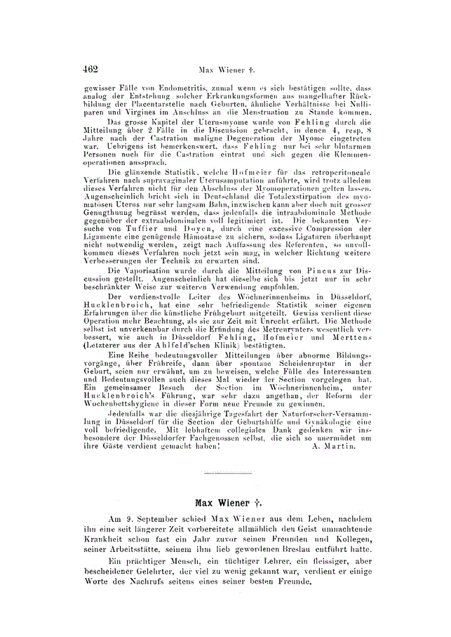 First page of Max Wiener †.