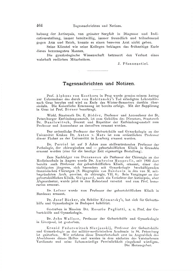 First page of Tagesnachrichten und Notizen.