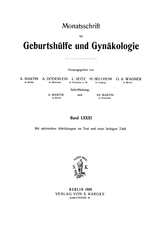 First page of Contents, Vol. 81 1929