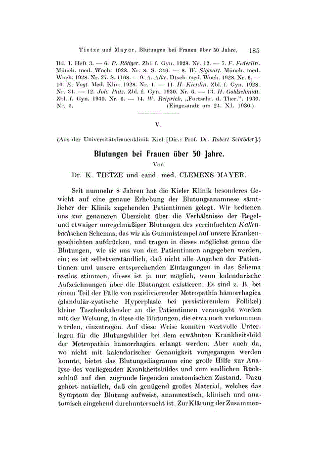 First page of V. Blutungen bei Frauen über 50 Jahre