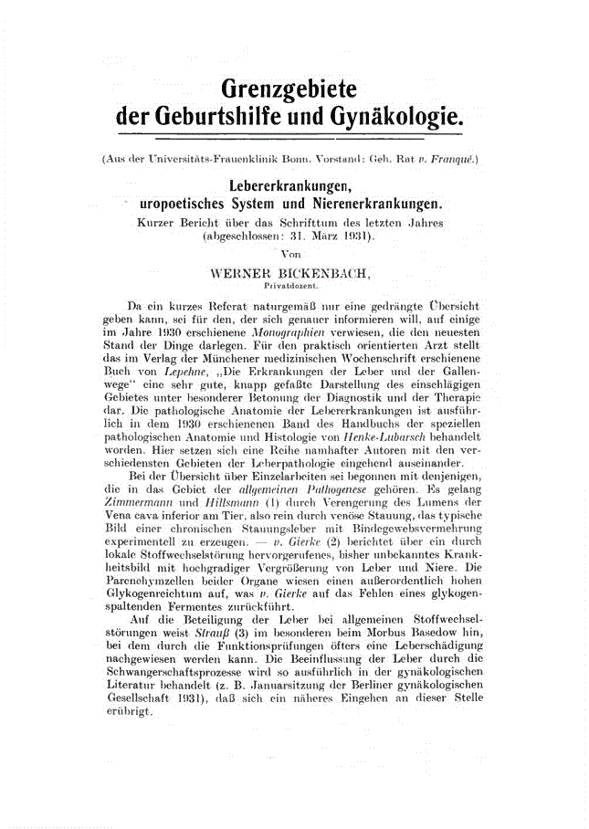 First page of Lebererkrankungen, uropoetisches System und Nierenerkrankungen