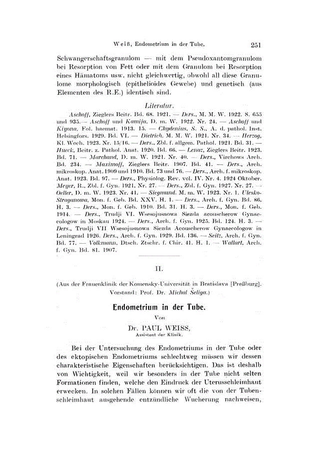 First page of II. Endometrium in der Tube