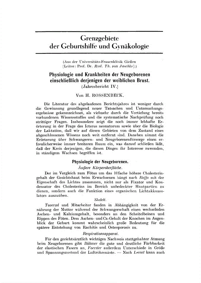 First page of Physiologie und Krankheiten der Neugeborenen einschlieβlich derjenigen der weiblichen Brust<subtitle>Jahresbericht IV</subtitle>