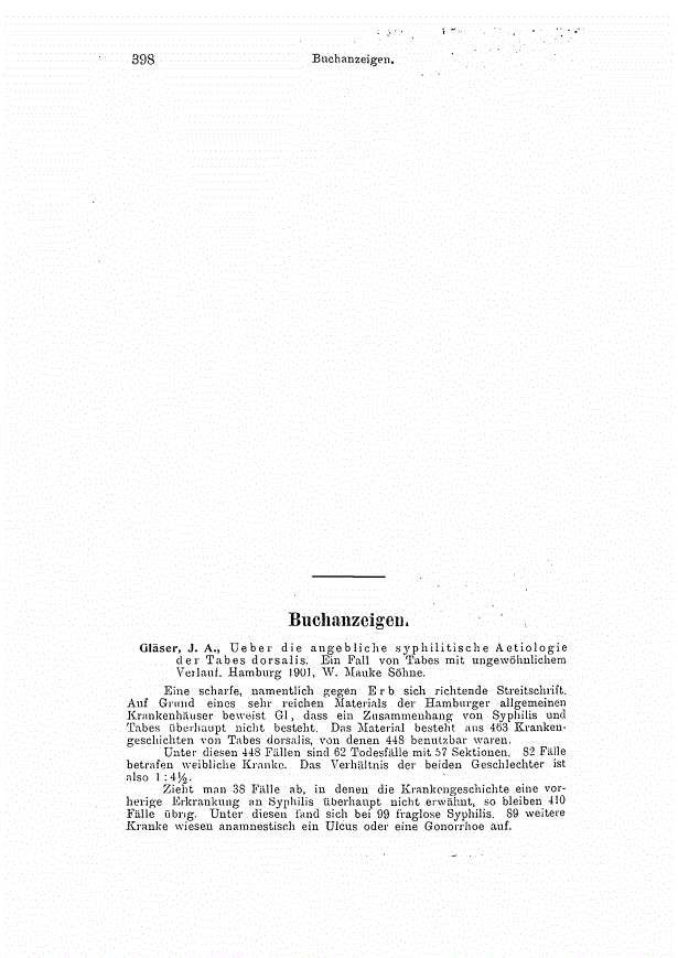 First page of Buchanzeigen.