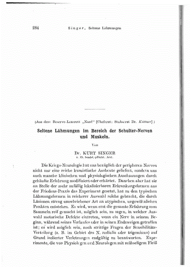 First page of Seltene Lähmungen im Bereich der Schulter-Nerven und Muskeln.
