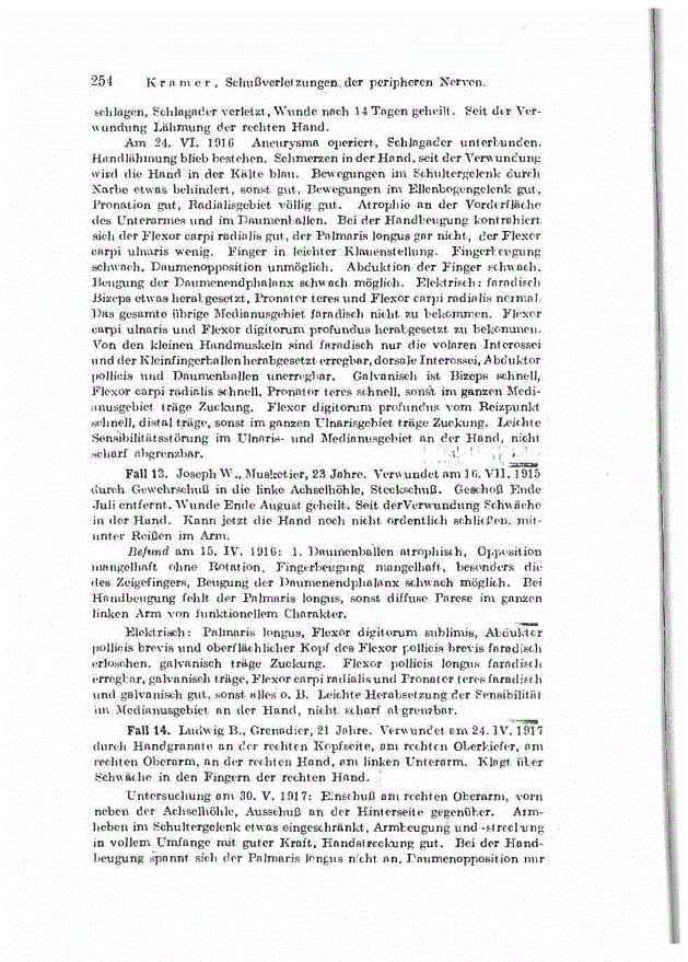 First page of Schußverletzungen der peripheren Nerven. IV. Mitteilung. Nervus medianus. (Part 2 of 2)