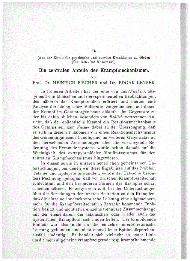 First page of Die zentralen Anteile der Krampfmechanismen. (Part 1 of 2)