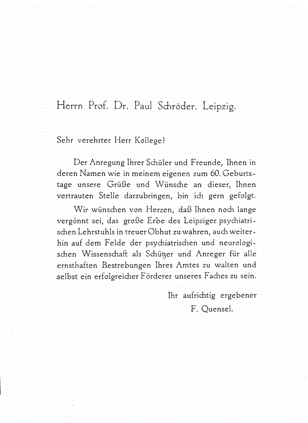 First page of Herrn Prof. Dr. Paul Schröder zum 60. Geburtstag / Inhaltsverzeichnis