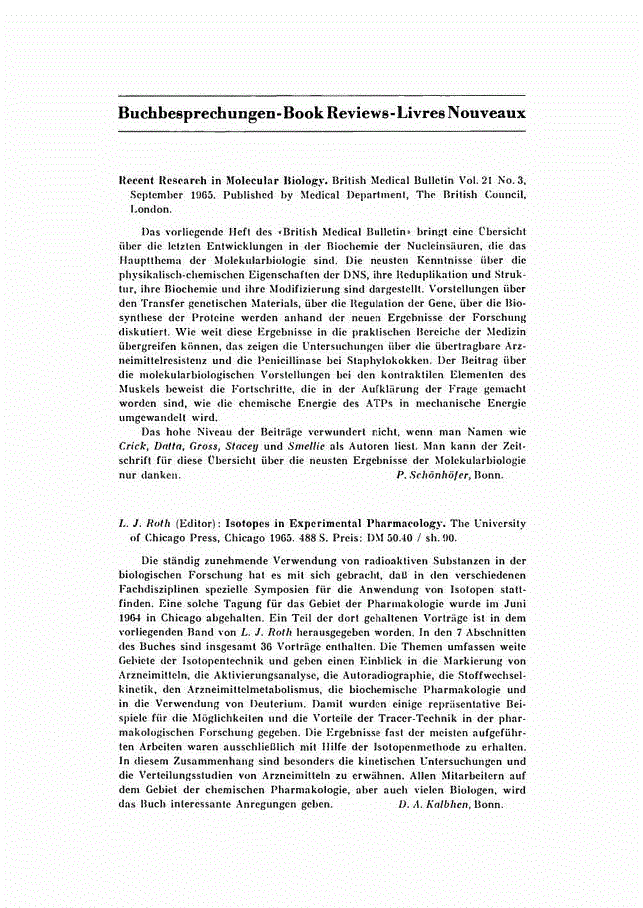 First page of Buchbesprechungen — Book Reviews — Livres Nouveaux