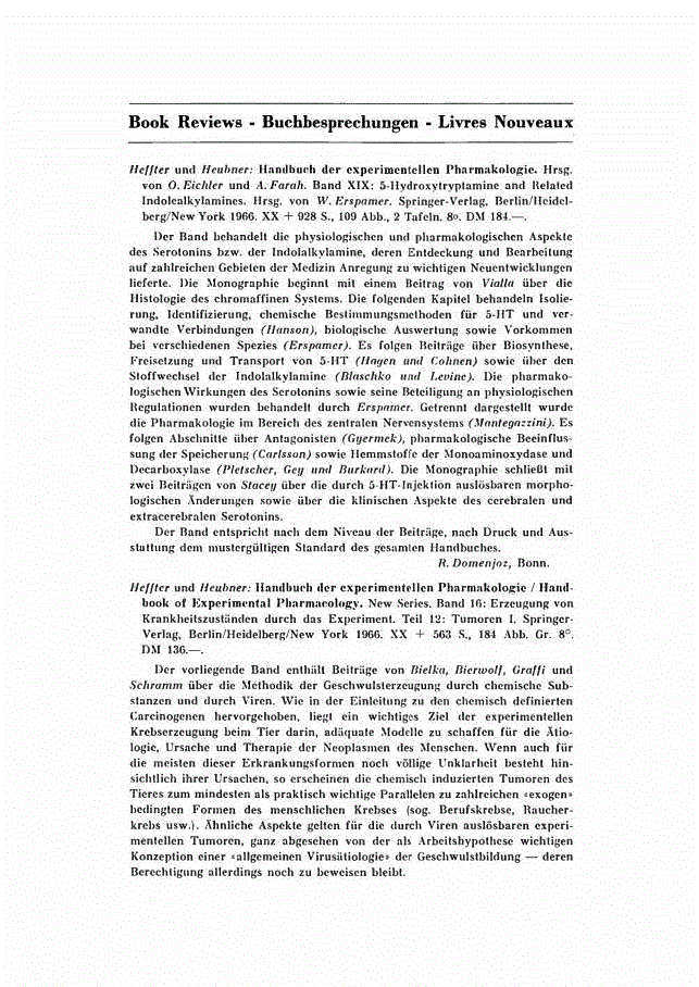 First page of Book Reviews — Buchbesprechungen — Livres Nouveaux