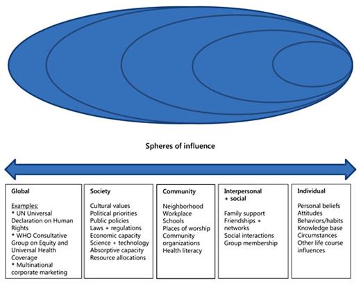 Fig. 1. The social-ecological model - spheres of influence.