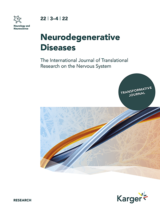 Neurodegenerative Diseases Cover Image for Volume 22, Issue 3-4
