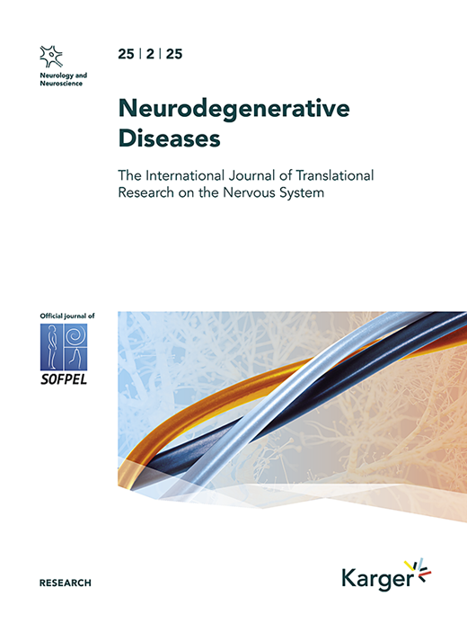 Neurodegenerative Diseases Cover Image for Volume 25, Issue 2