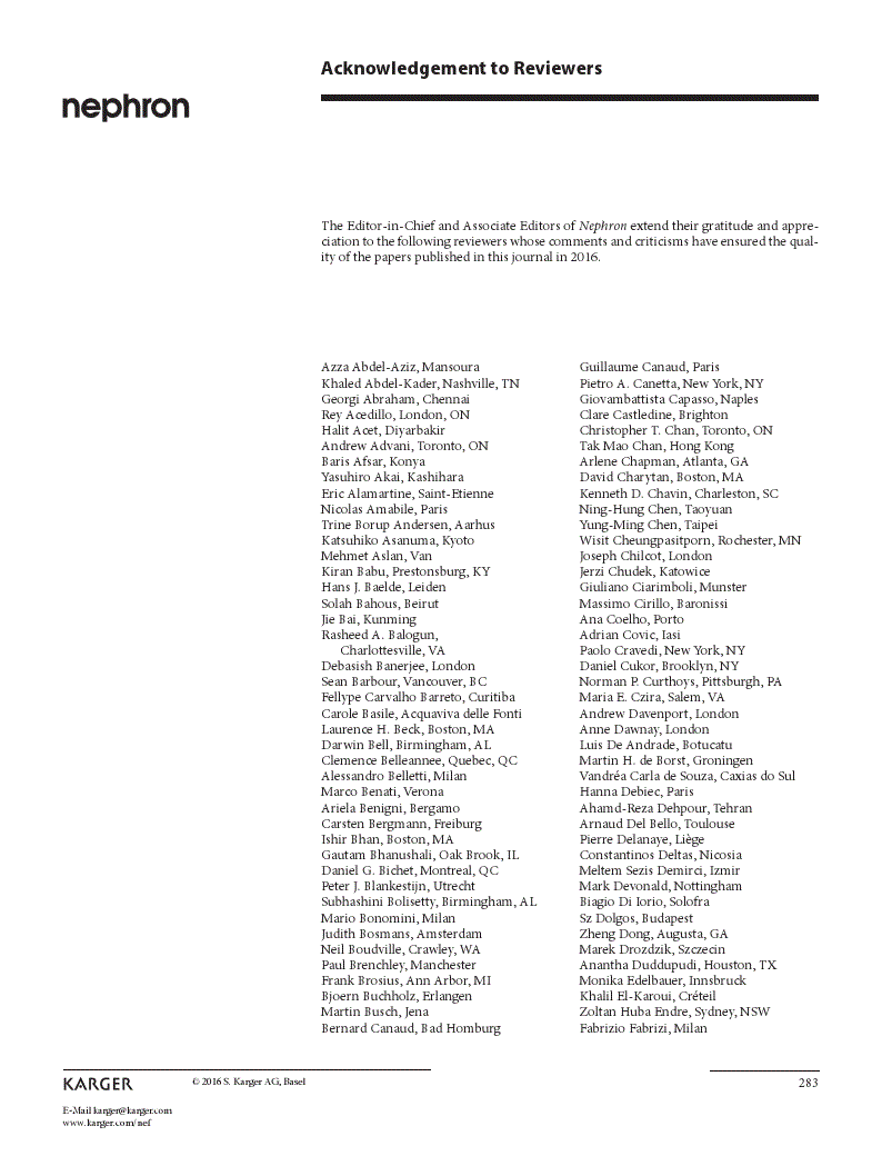 First page of Acknowledgement to Reviewers
