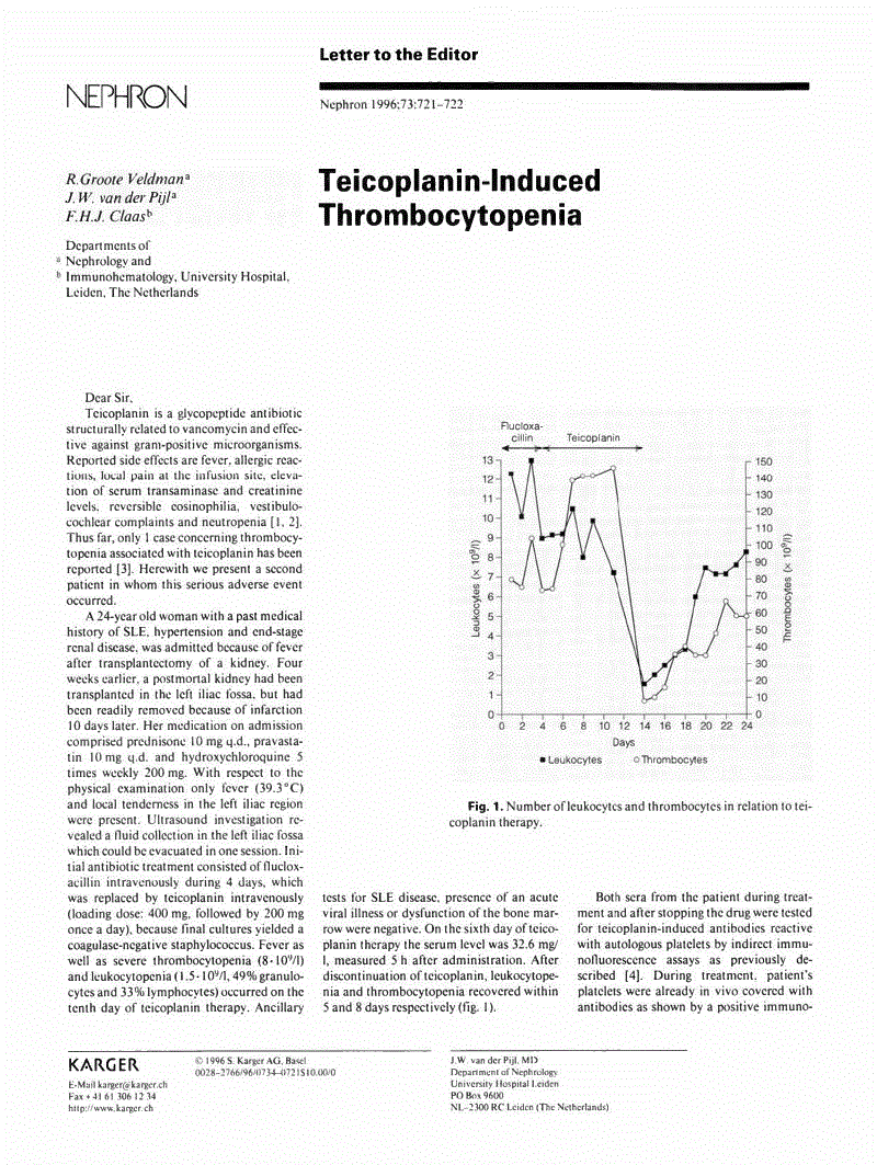 First page of Teicoplanin-Induced Thrombocytopenia