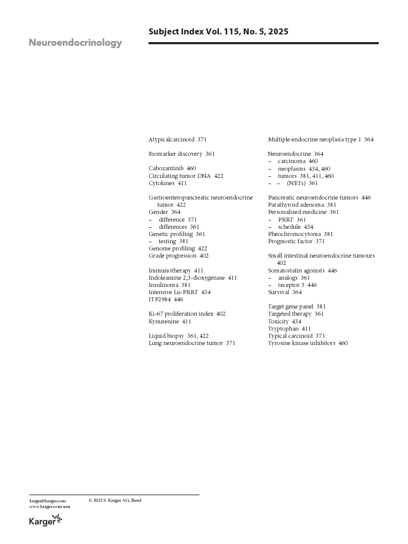 First page of Subject Index
