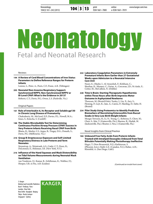 Neonatology Cover Image for Volume 104, Issue 3