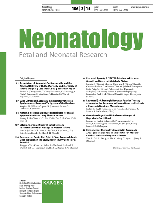 Neonatology Cover Image for Volume 106, Issue 2