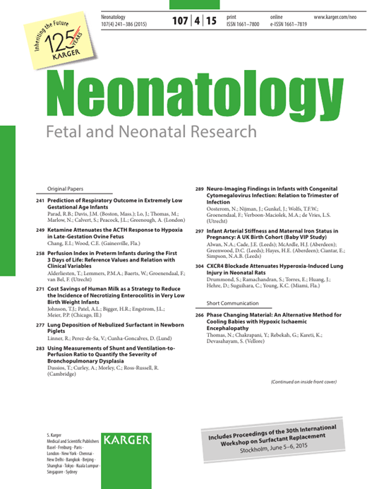 Neonatology Cover Image for Volume 107, Issue 4