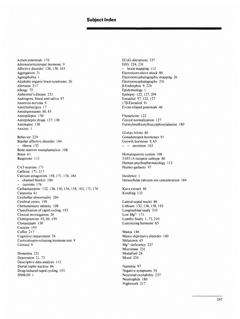 First page of Subject Index Vol. 27, 1993
