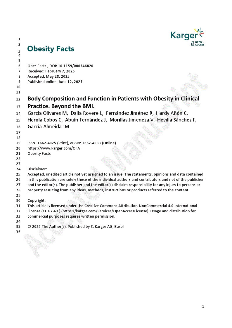 First page of Body Composition and Function in Patients with Obesity in Clinical Practice. Beyond the BMI.