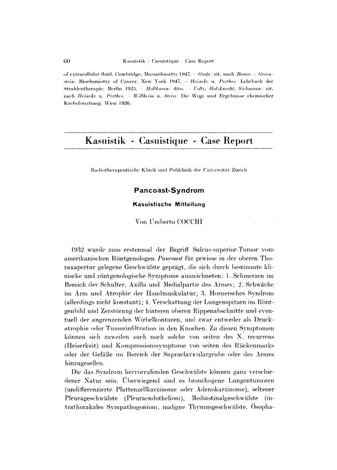 First page of Pancoast-Syndrom<subtitle>Kasuistische Mitteilung</subtitle>