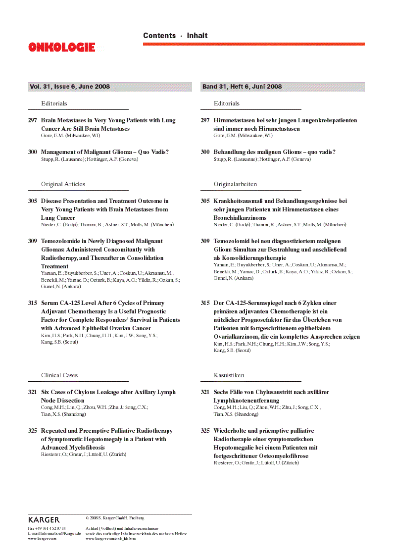 First page of Contents Vol. 31, Issue 6, June 2008