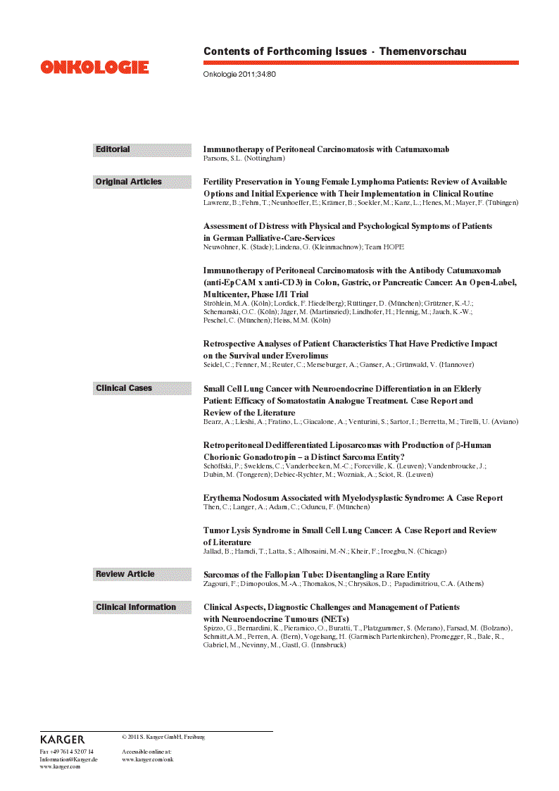 First page of Contents of Forthcoming Issues · Themenvorschau