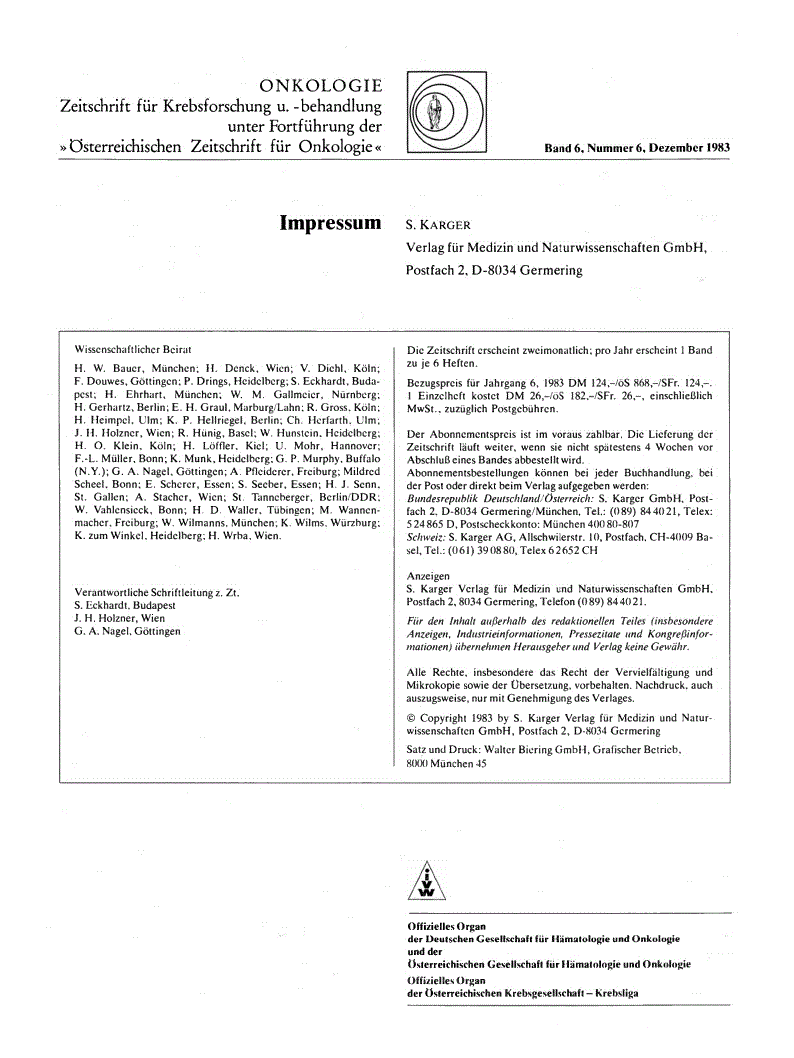 First page of Impressum, Vol. 6, No. 6, 1983