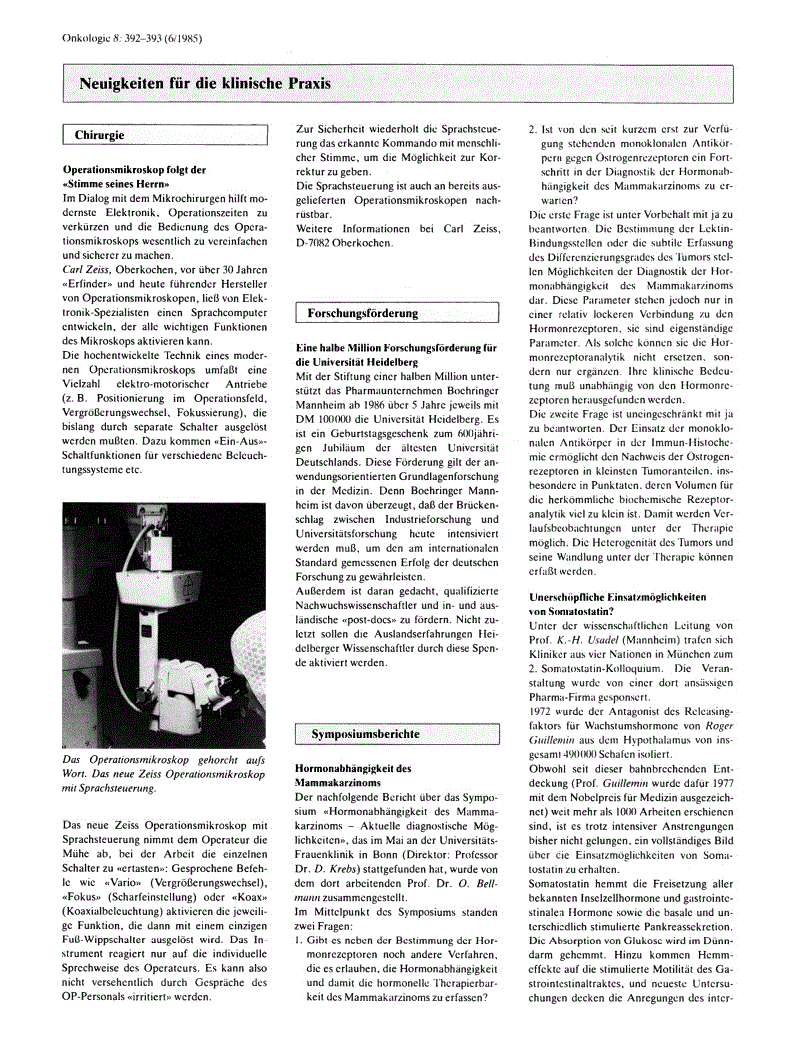 First page of Neuigkeiten für die klinische Praxis