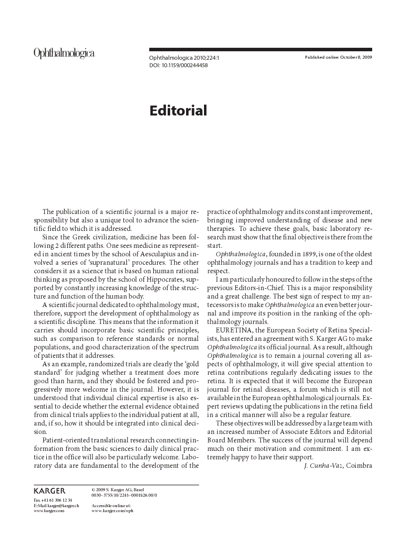 First page of Editorial