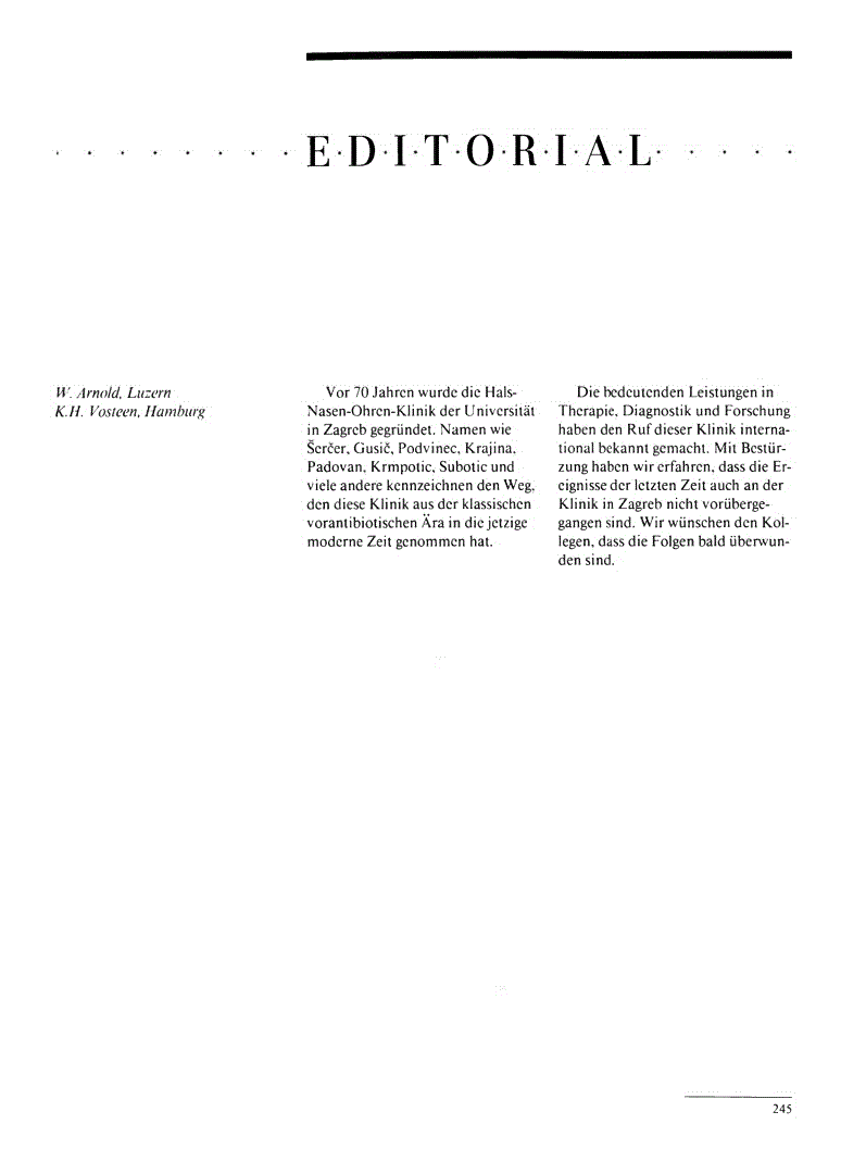 First page of Editorial
