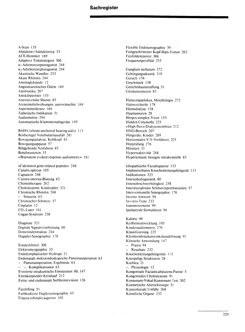 First page of Sachregister