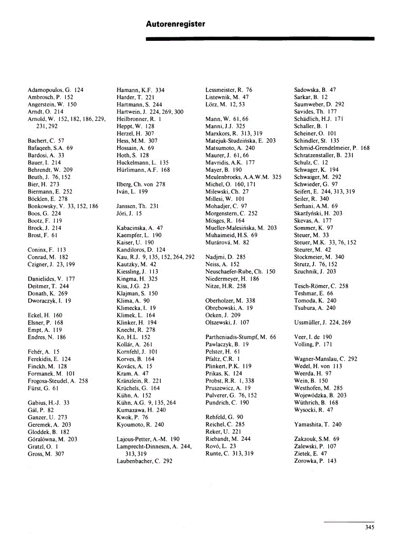 First page of Autorenregister