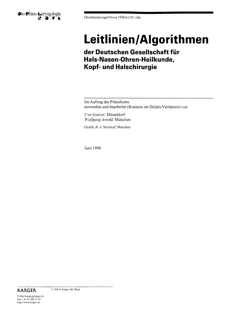First page of Leitlinien/Algorithmen der Deutschen Gesellschaft für Hals-Nasen-Ohren-Heilkunde, Kopf- und Halschirurgie (Part 1 of 4)
