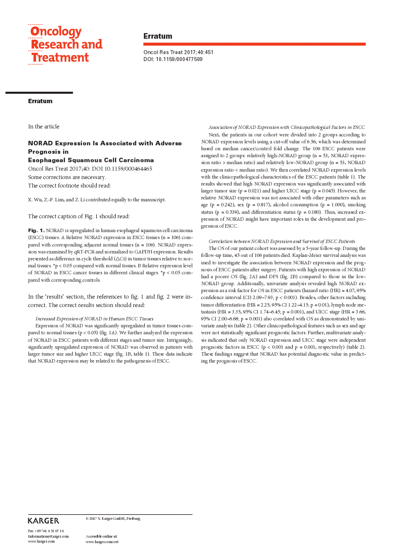 First page of Erratum