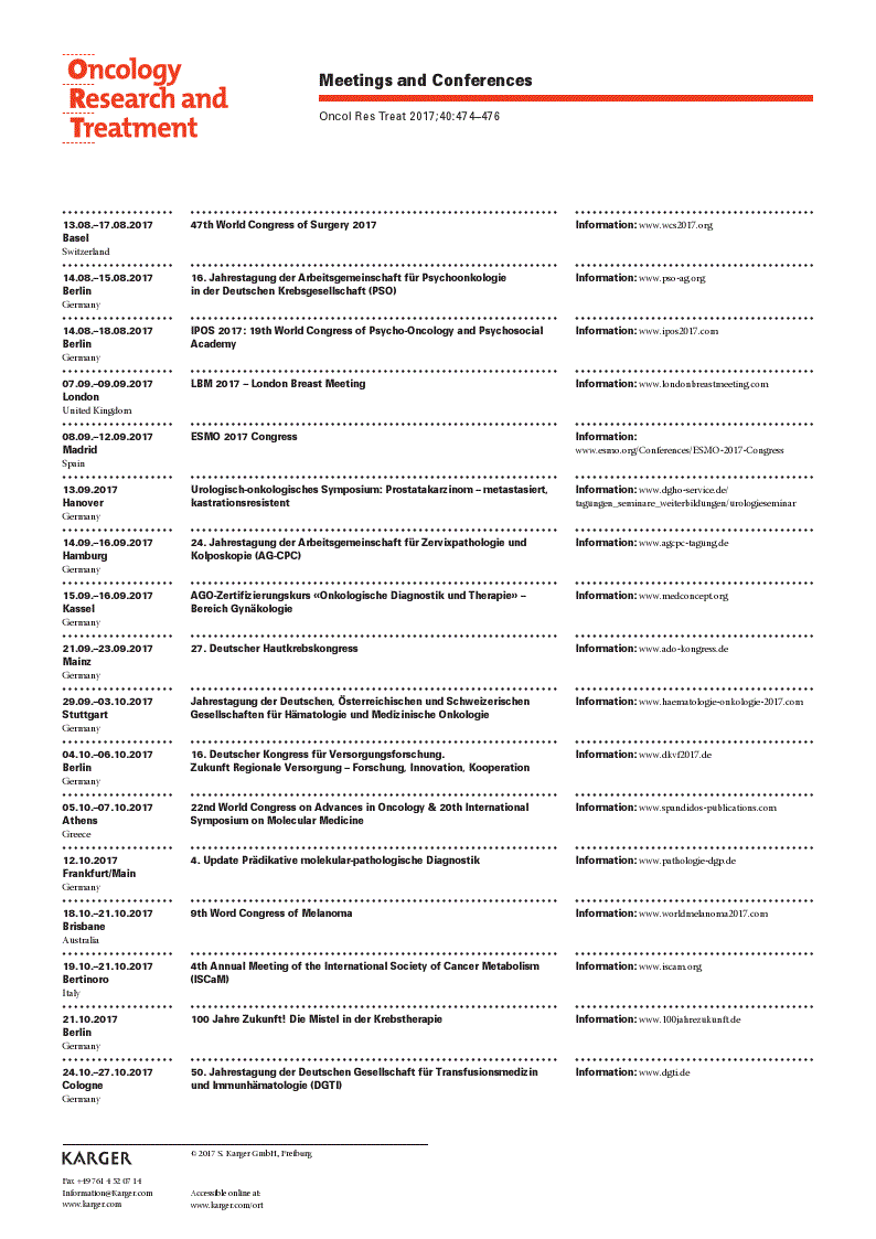First page of Meetings and Conferences