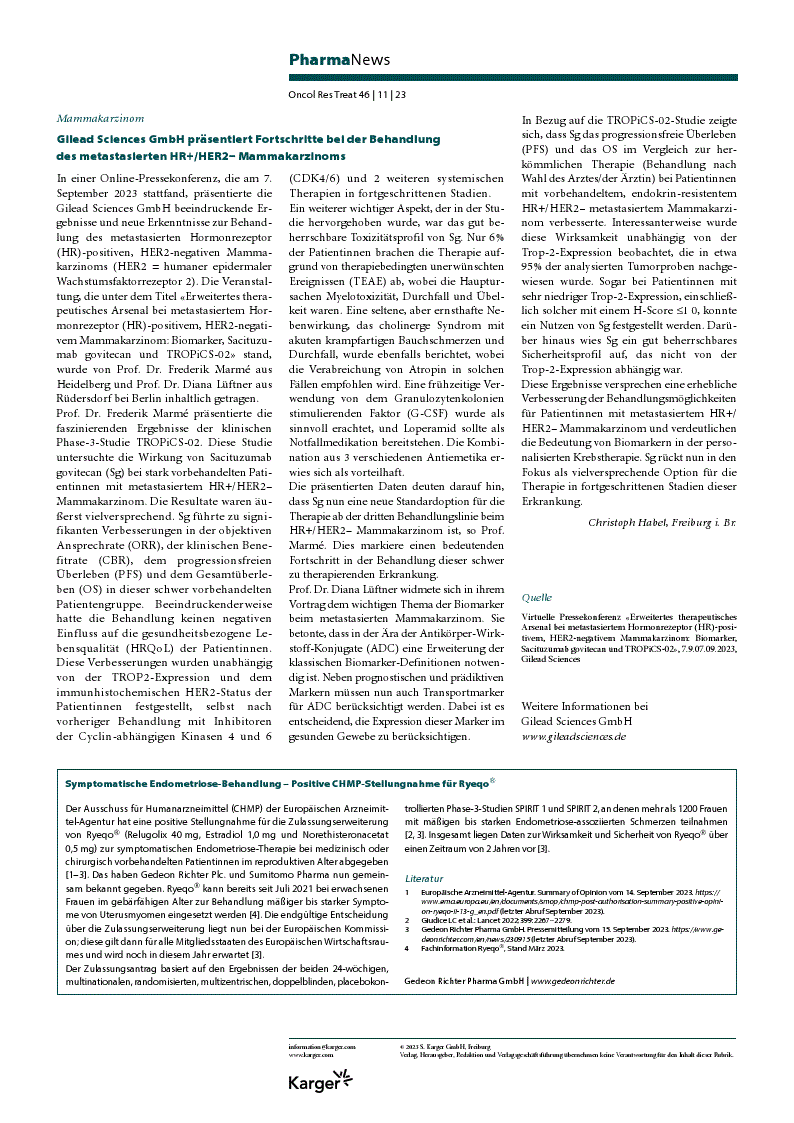 First page of PharmaNews