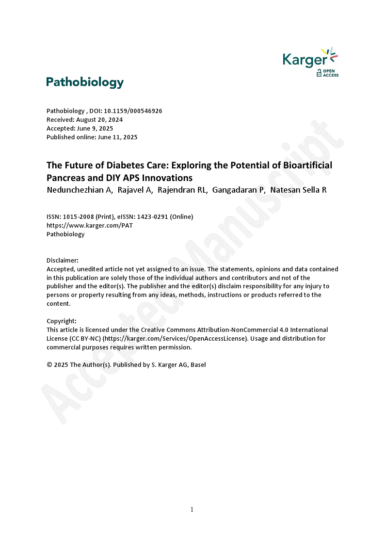 First page of The Future of Diabetes Care: Exploring the Potential of Bioartificial Pancreas and DIY APS Innovations