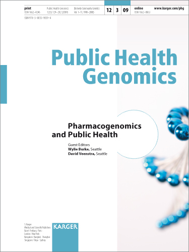 Public Health Genomics Cover Image for Volume 12, Issue 3