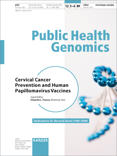 Public Health Genomics Cover Image for Volume 12, Issue 5-6