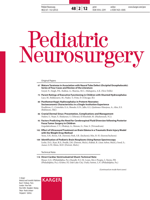 Pediatric Neurosurgery Cover Image for Volume 48, Issue 2