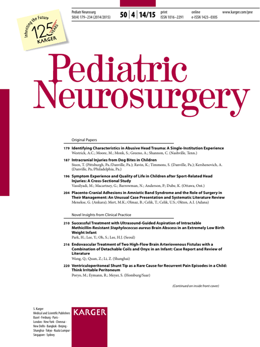 Pediatric Neurosurgery Cover Image for Volume 50, Issue 4