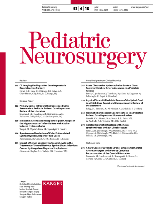 Pediatric Neurosurgery Cover Image for Volume 53, Issue 4