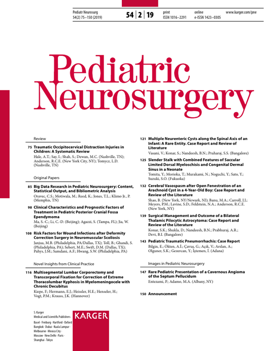 Pediatric Neurosurgery Cover Image for Volume 54, Issue 2