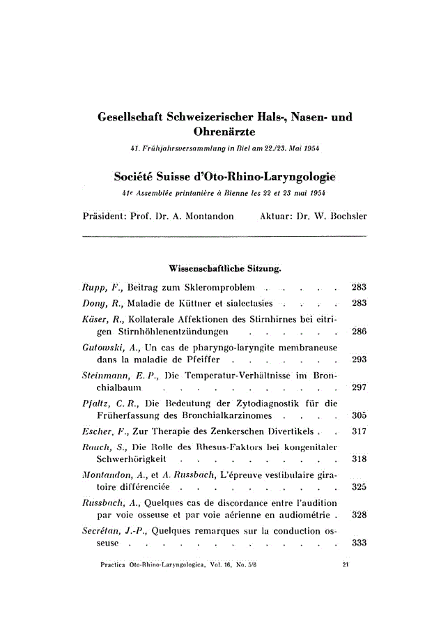First page of Contents, Vol. 16, No. 5-6, 1954
