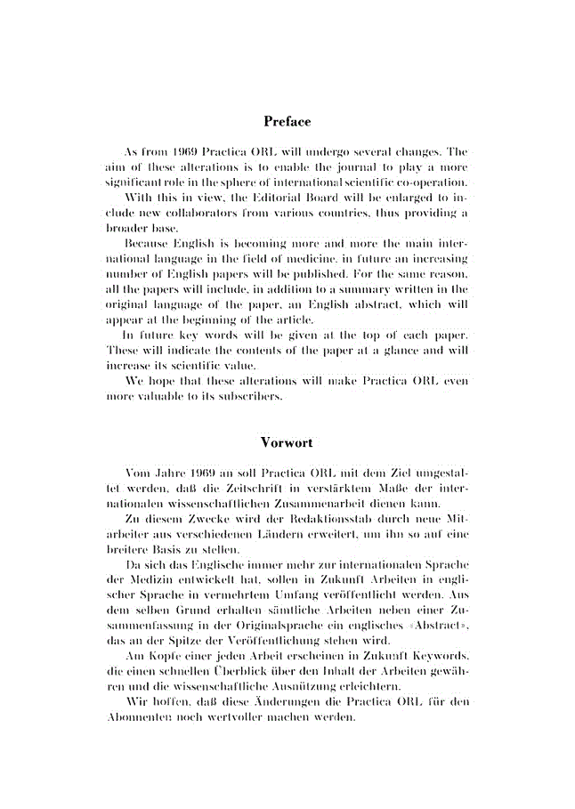 First page of Preface Vorwort Avant-Propos